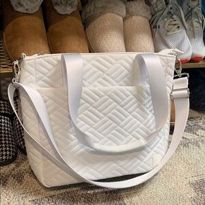 IHKWIP TAKE IT ON TOTE qvc bag with strap new quilted white